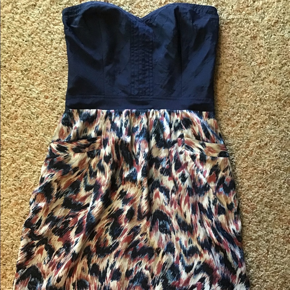 Sugarlips Strapless Silk Pocket Skirt Dress.